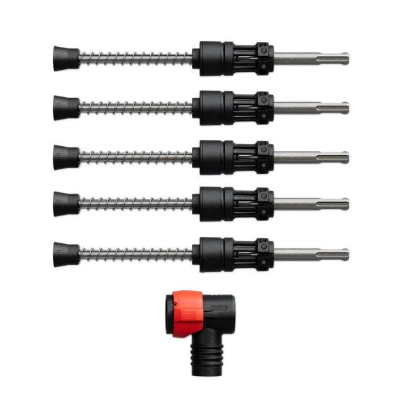 3/8" x 4" x 9" AMPED™ Rebar Demon™ SDS-Plus 4-Cutter Full Carbide Head Dust Extraction Hammer Drill Bit (5-Pack)