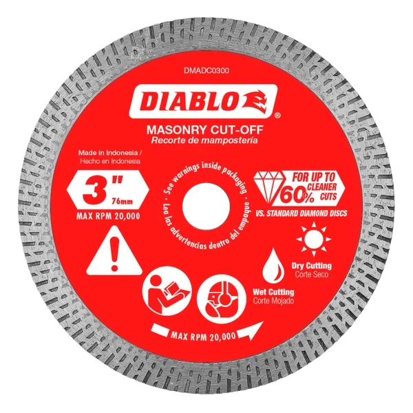 3" Diamond Continuous Rim Masonry Cut-Off Disc