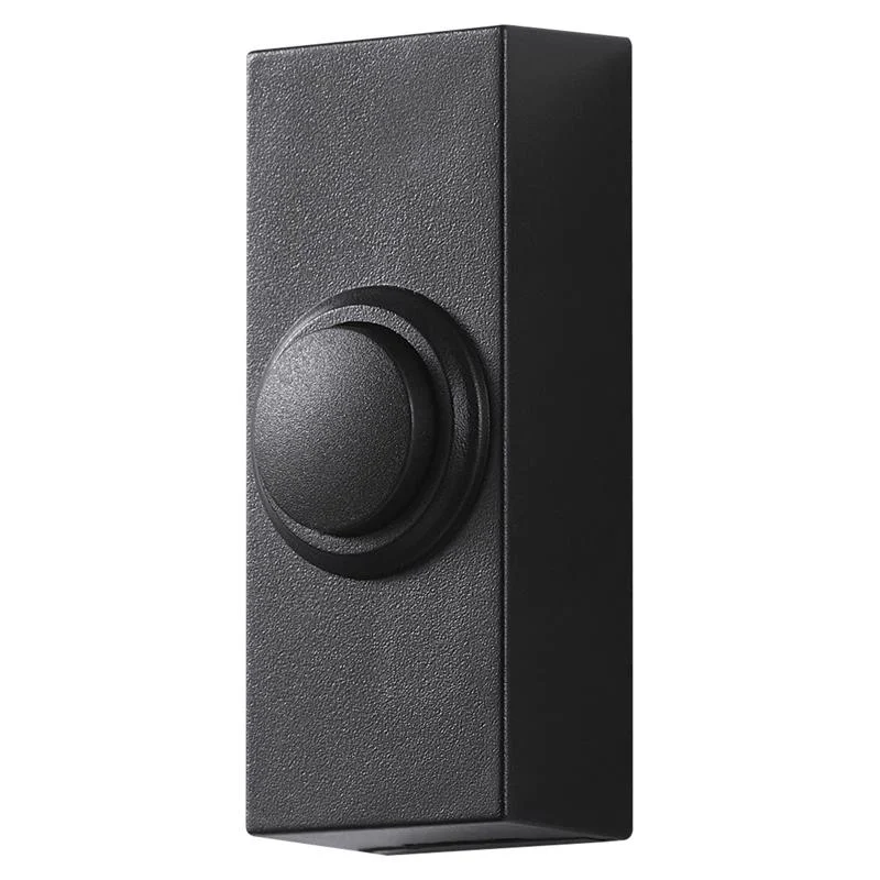 Heath Zenith Heath Zenith Satin Nickel Black Plastic Wireless Pushbutton Doorbell