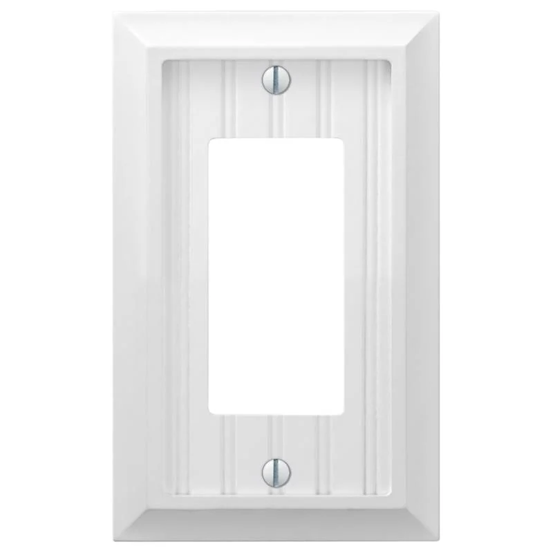 Amerelle Cottage White 1 gang Compressed Composite Decorator Wall Plate 1 pk, Pack of 4