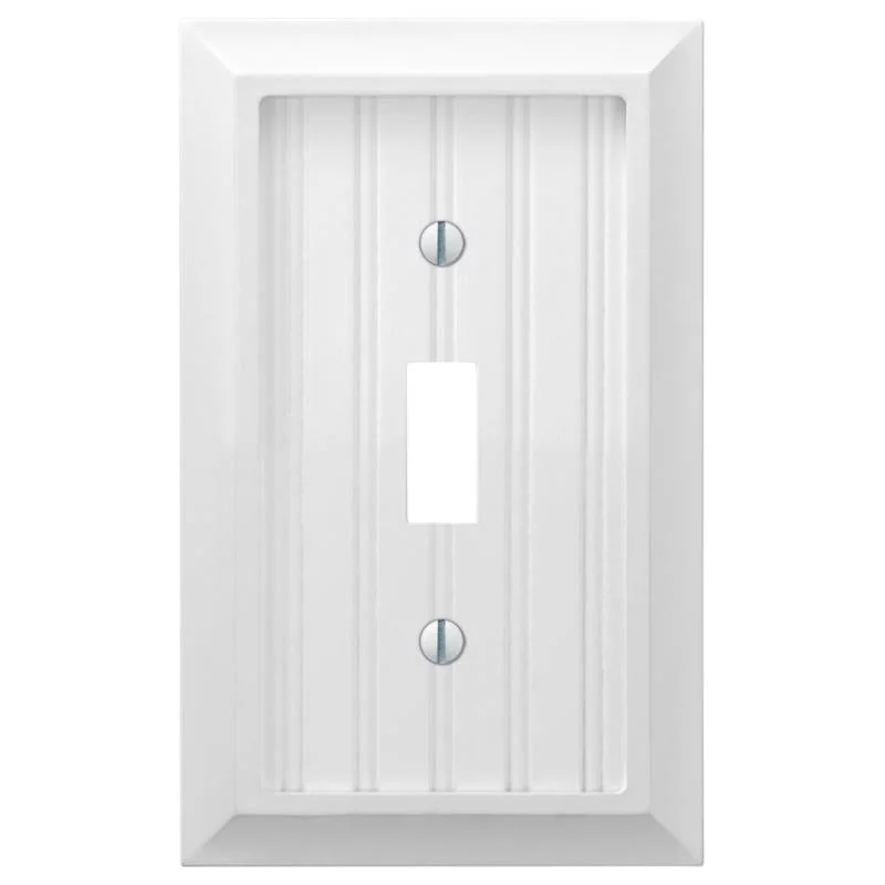 Amerelle Cottage White 1 gang Compressed Composite Toggle Wall Plate 1 pk, Pack of 4