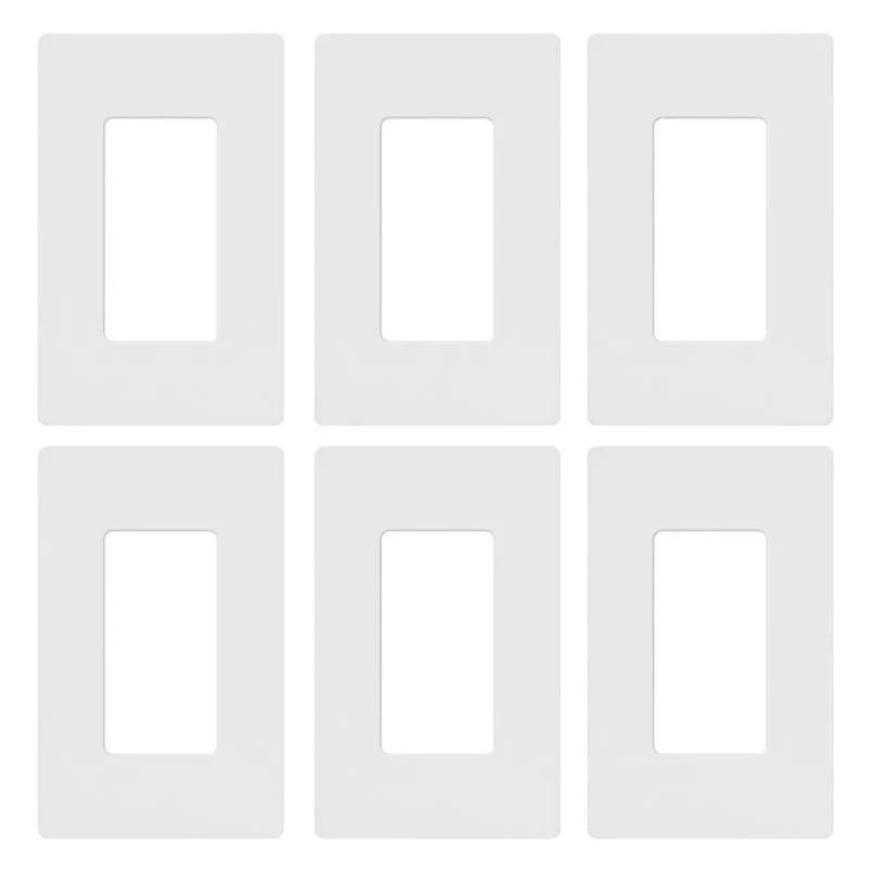 Lutron Claro White 1 gang Plastic Wall Plate 6 pk