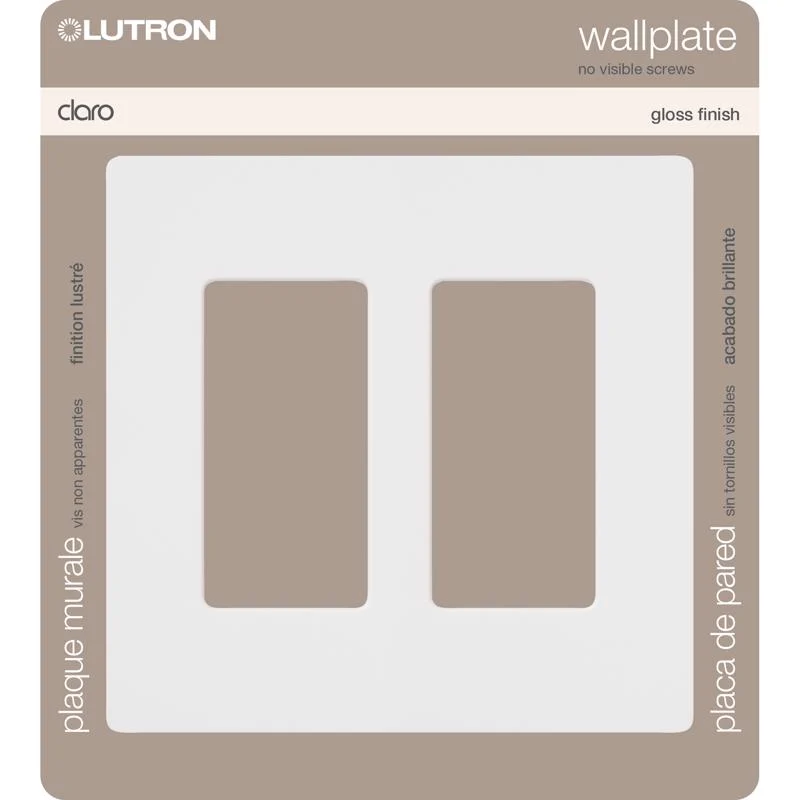 Lutron Claro White 2 gang Plastic Decorator Wall Plate 1 pk