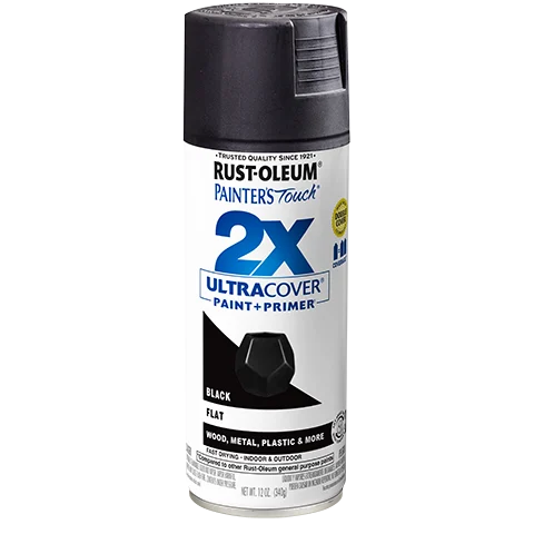 Painter's Touch® 2X Ultra Cover Flat Spray Black 12oz
