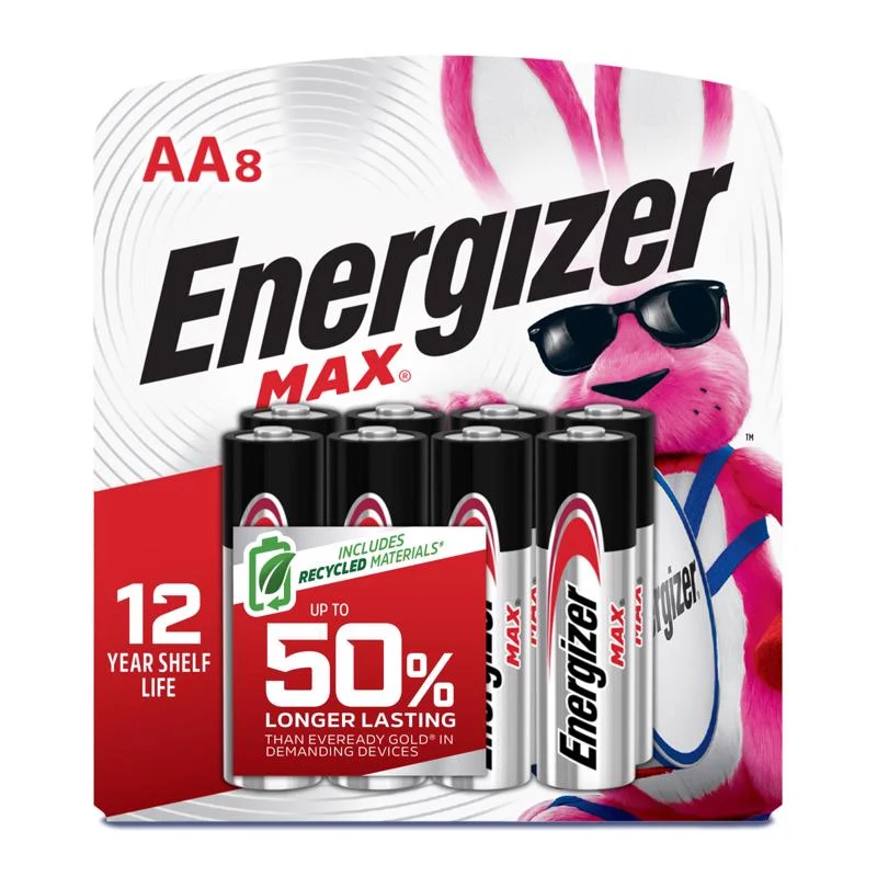 Energizer Max AA Alkaline Batteries 8 pk Carded
