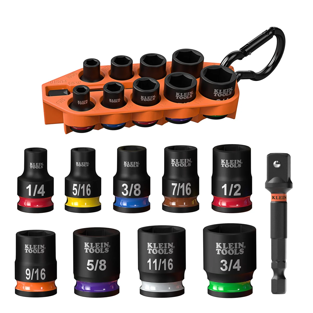 Grab-And-Go Impact Socket Set, SAE, 10-Piece