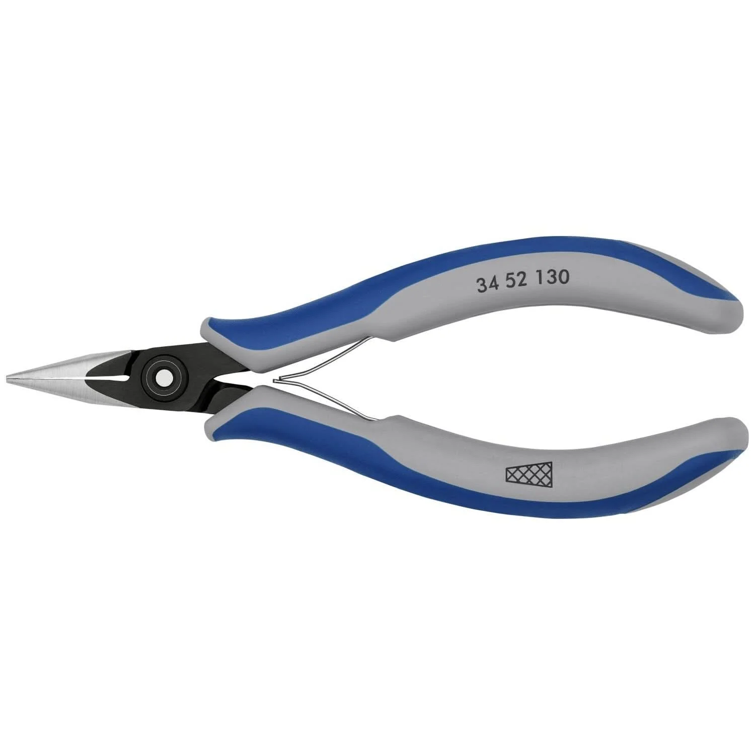 Knipex 34 52 130 Electronics Pliers-Half Round Tips, Cross-Hatched