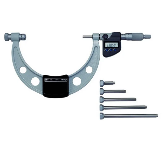 Mitutoyo 340-251-30 Digimatic Digital Micrometer with Anvil, 0-150 mm
