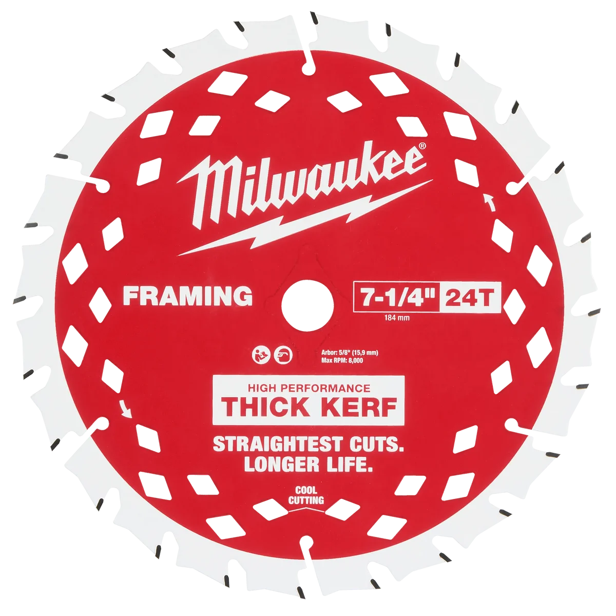 7-1/4" 24T Thick Kerf Framing Circular Saw Blade - 2PK