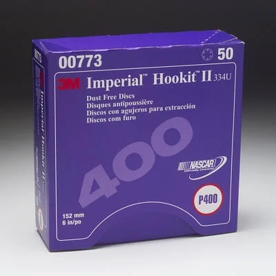 3M Imperial Hookit II Disc D/F, 00773, 6 in, P400C, 50 discs