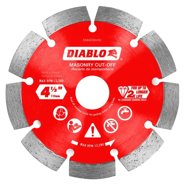 4-1/2" Diamond Segmented Masonry Cut-Off Blade