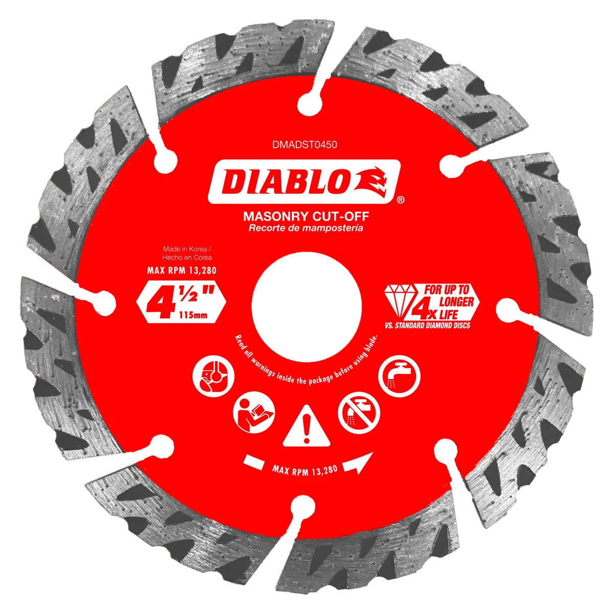 4-1/2" Diamond Segmented Turbo Masonry Cut-Off Blade