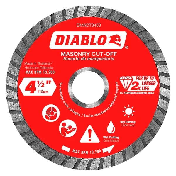 4-1/2" Diamond Turbo Masonry Cut-Off Disc