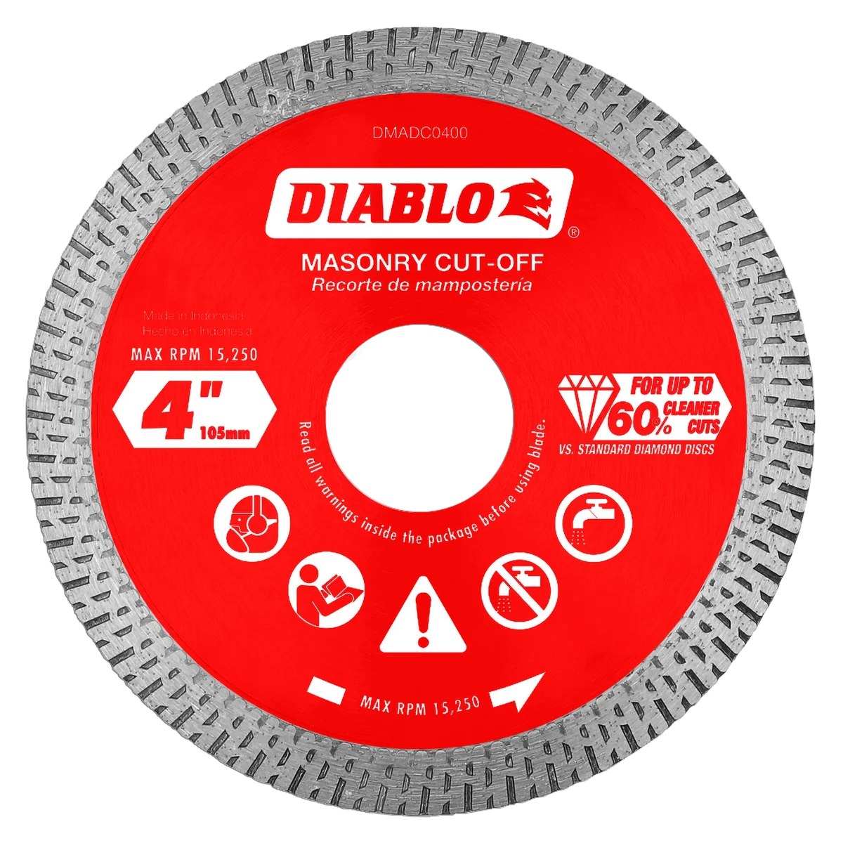 4" Diamond Continuous Rim Masonry Cut-Off Disc