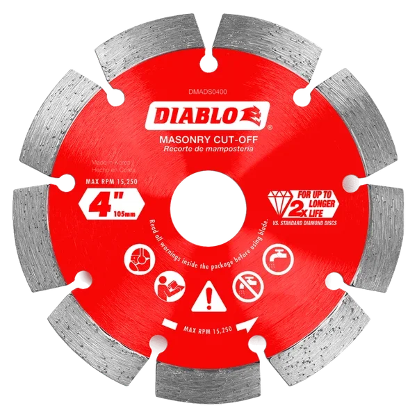 4" Diamond Segmented Masonry Cut-Off Blade