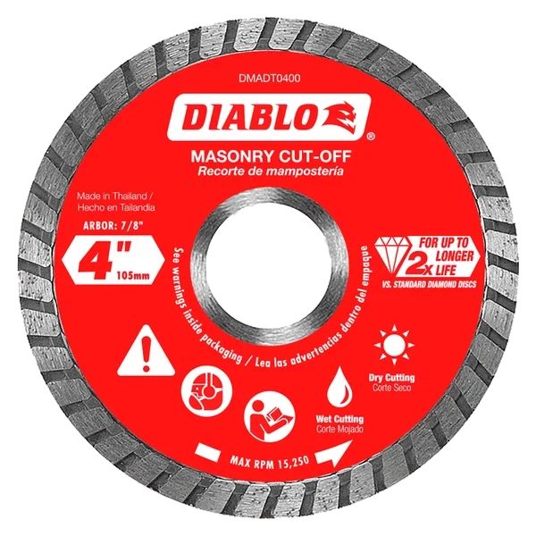 4" Diamond Turbo Masonry Cut-Off Disc