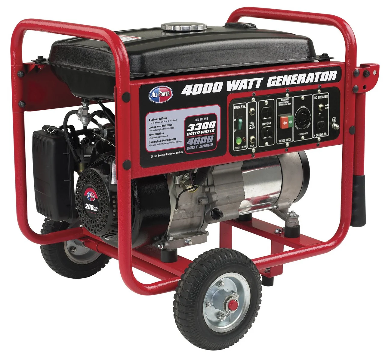 All Power America APGG4000, 4000W Watt Generator, Gas Powered Portable Generator