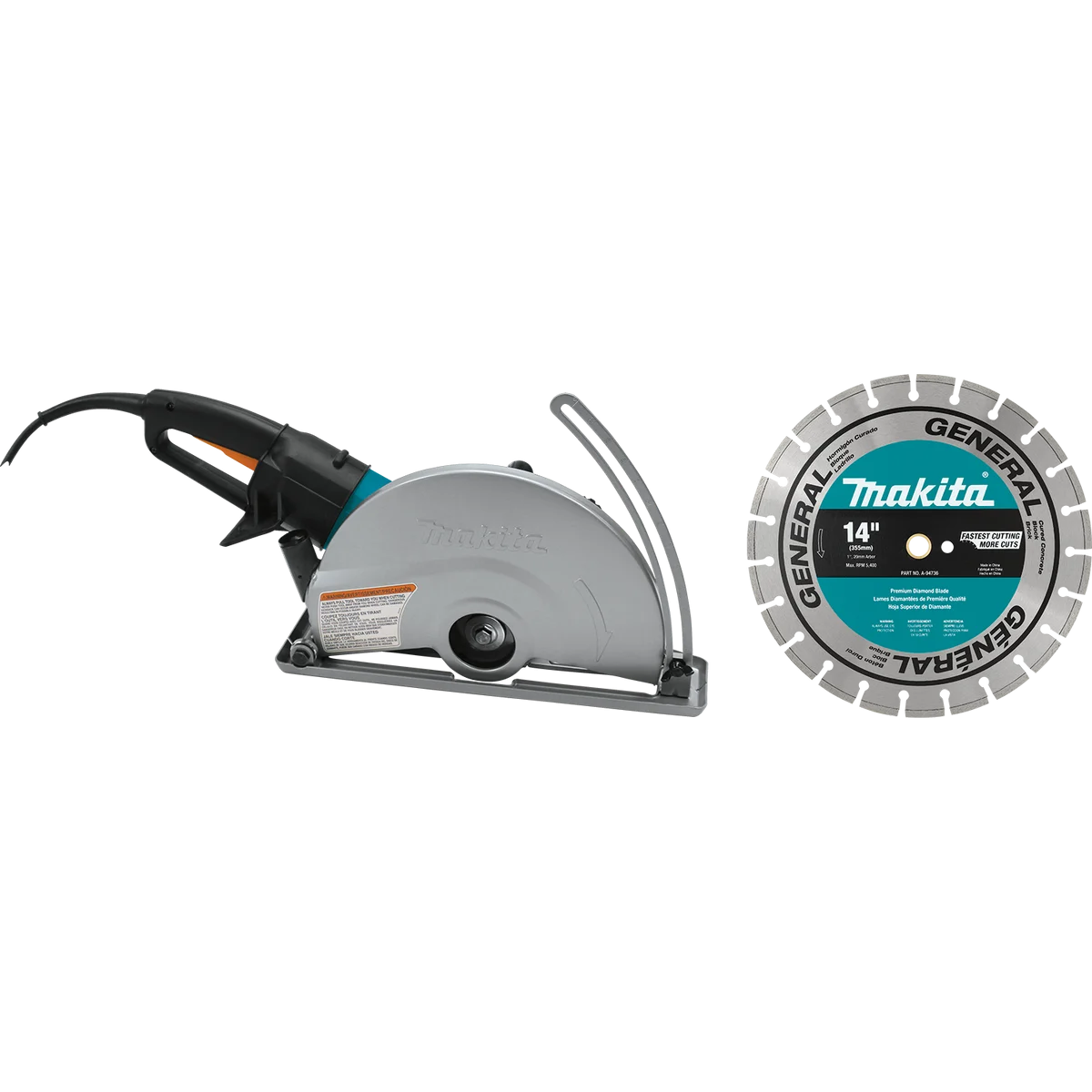 MAKITA 14" SJS™ Electric Angle Cutter w/ 14" Diamond Blade