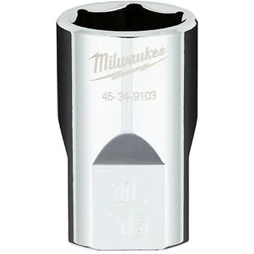 Milwaukee 45-34-9103 1/2" Drive 11/16" SAE 6-Point Socket with FOUR FLAT Sides