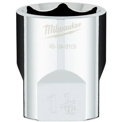 Milwaukee 45-34-9109 1/2" Drive 1-1/16" SAE 6-Point Socket with FOUR FLAT Sides