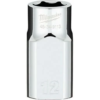 Milwaukee 45-34-9113 1/2" Drive 12mm Metric 6-Point Socket with FOUR FLAT Sides
