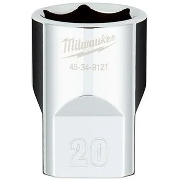 Milwaukee 45-34-9121 1/2" Drive 20mm Metric 6-Point Socket with FOUR FLAT Sides