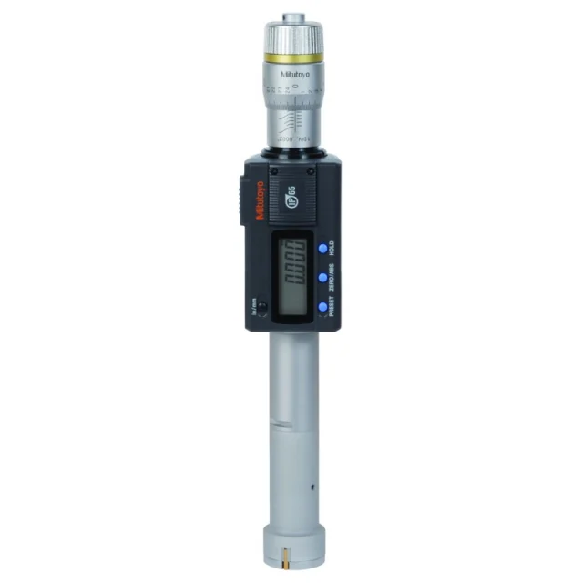 Mitutoyo 468-266 Digimatic Holtest Digital 3-Point Micrometer, 0.8-1"