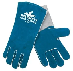 Safety War Horse® Leather Welding Work Gloves Premium Side Split Leather Foam Lining and Wing Thumb