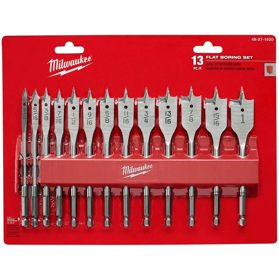 Milwaukee 48-27-1520 13-Piece Flat Boring Bit Set