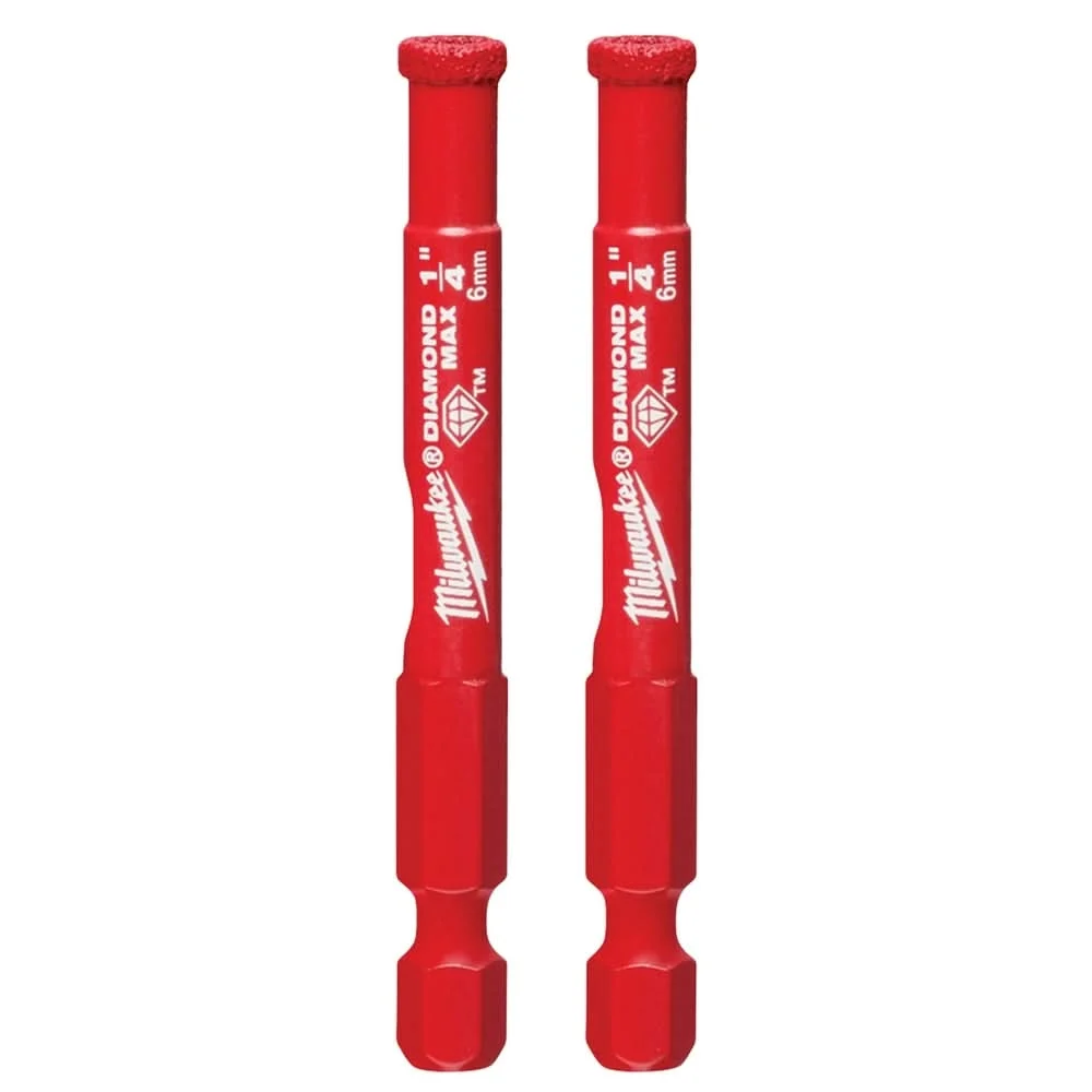 Milwaukee 49-56-0501 DIAMOND MAX 1/4-Inch Diamond Grit Hole Saw, 2-Pack