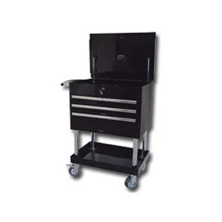 Mountain Professional 4 Drawer Black Service Cart with Mag Wheels