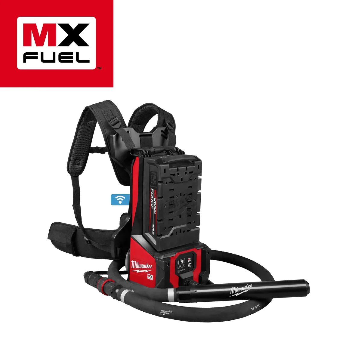 MX FUEL™ Backpack High Cycle Concrete Vibrator Kit w/ 7' Whip / 1.75" Head