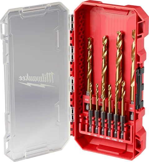 SHOCKWAVE Impact Duty™ RED HELIX™ Titanium Drill Bit Set – 10PC