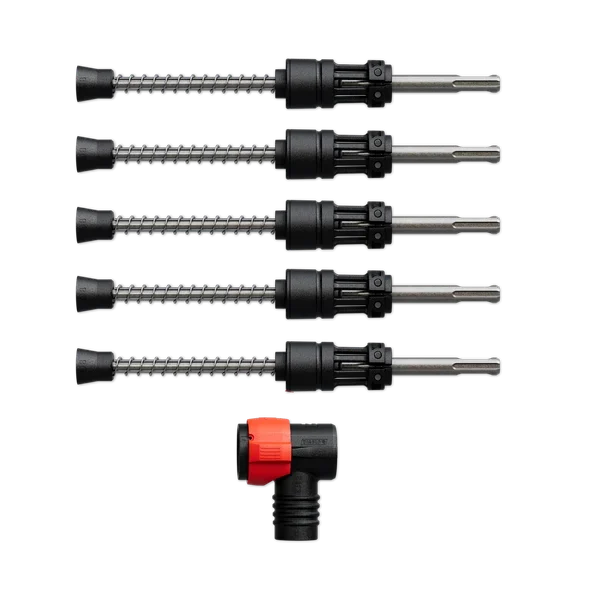 5/16" x 4"x 9" AMPED™ Rebar Demon™ SDS-Plus 4-Cutter Full Carbide Head Dust Extraction Hammer Drill Bit (5-Pack)