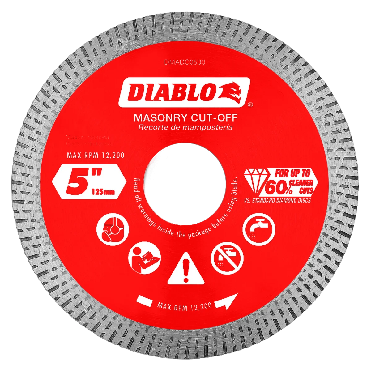 5" Diamond Continuous Rim Masonry Cut-Off Disc