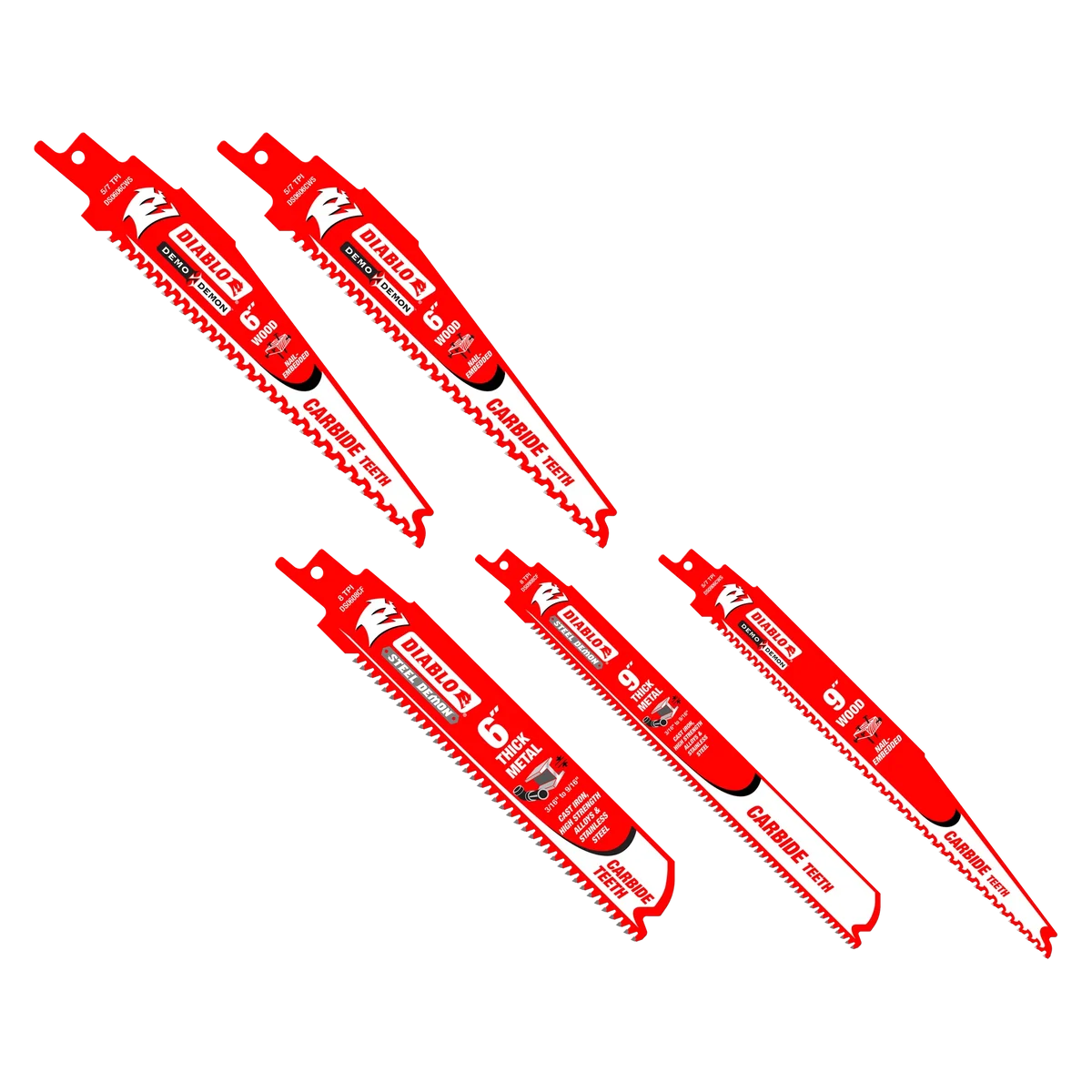 5 pc Steel Demon™/Demo Demon™ Reciprocating Saw Blade Set