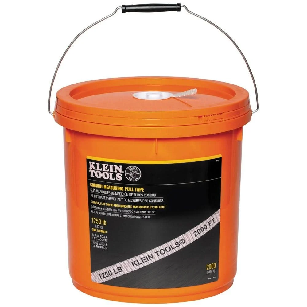 Klein Tools 50122 Conduit Measuring Pull Tape, 1250-Pound x 2000-Foot