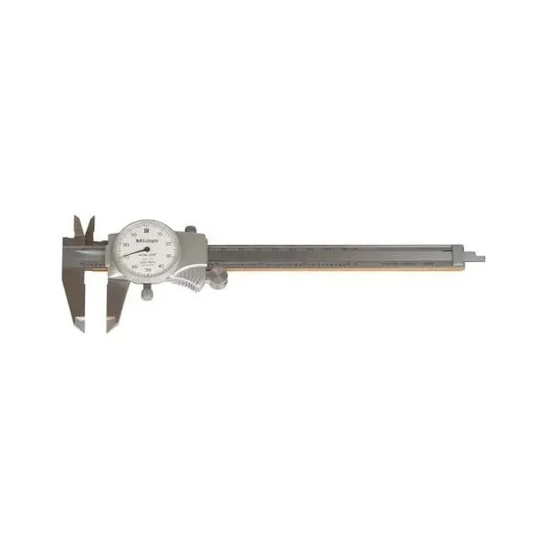 Mitutoyo 505-742J Dial Caliper 6" Range, White Face Dial Caliper