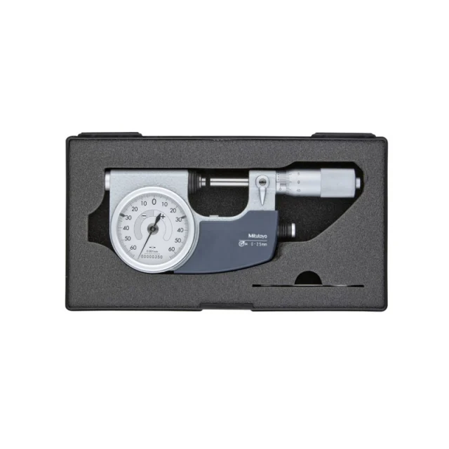Mitutoyo 510-121 Indicating Micrometer with Button Right, 0-25 mm