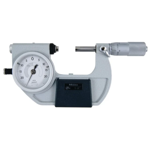 Mitutoyo 510-132 Indicating Micrometer with Button Left, 1-2"