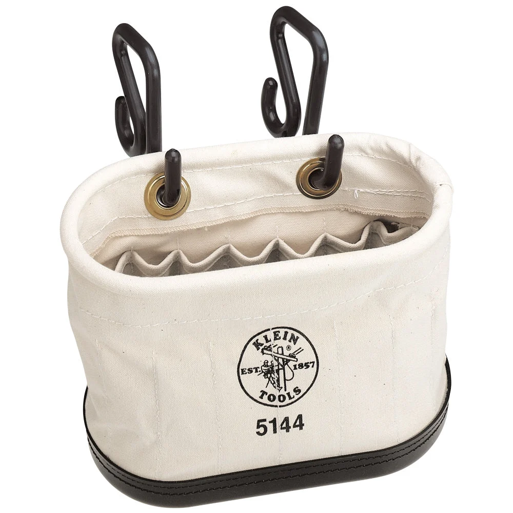 Canvas Bucket, 15-Pocket Aerial Oval Bucket with Hooks