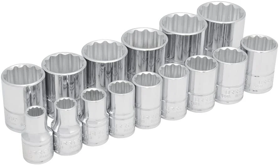 1/2" Drive 12-Point Sockets 15 Pieces Set 54114