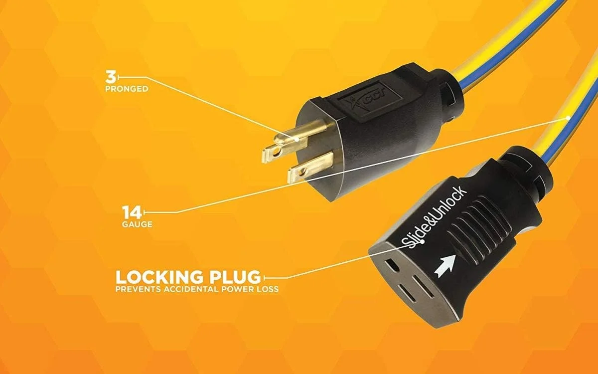25 ft. Indoor/Outdoor Locking Extension Cord ATD-8099