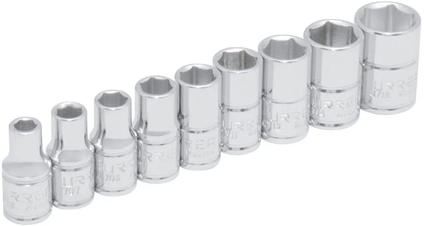 1/4" Drive 6-Point Socket 9 Pieces Set 47204
