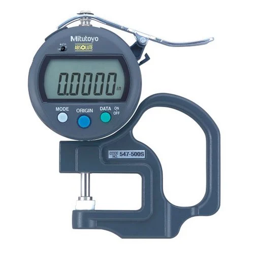 Mitutoyo 547-500S Thickness Gage Flat Anvil Type, Digital Type