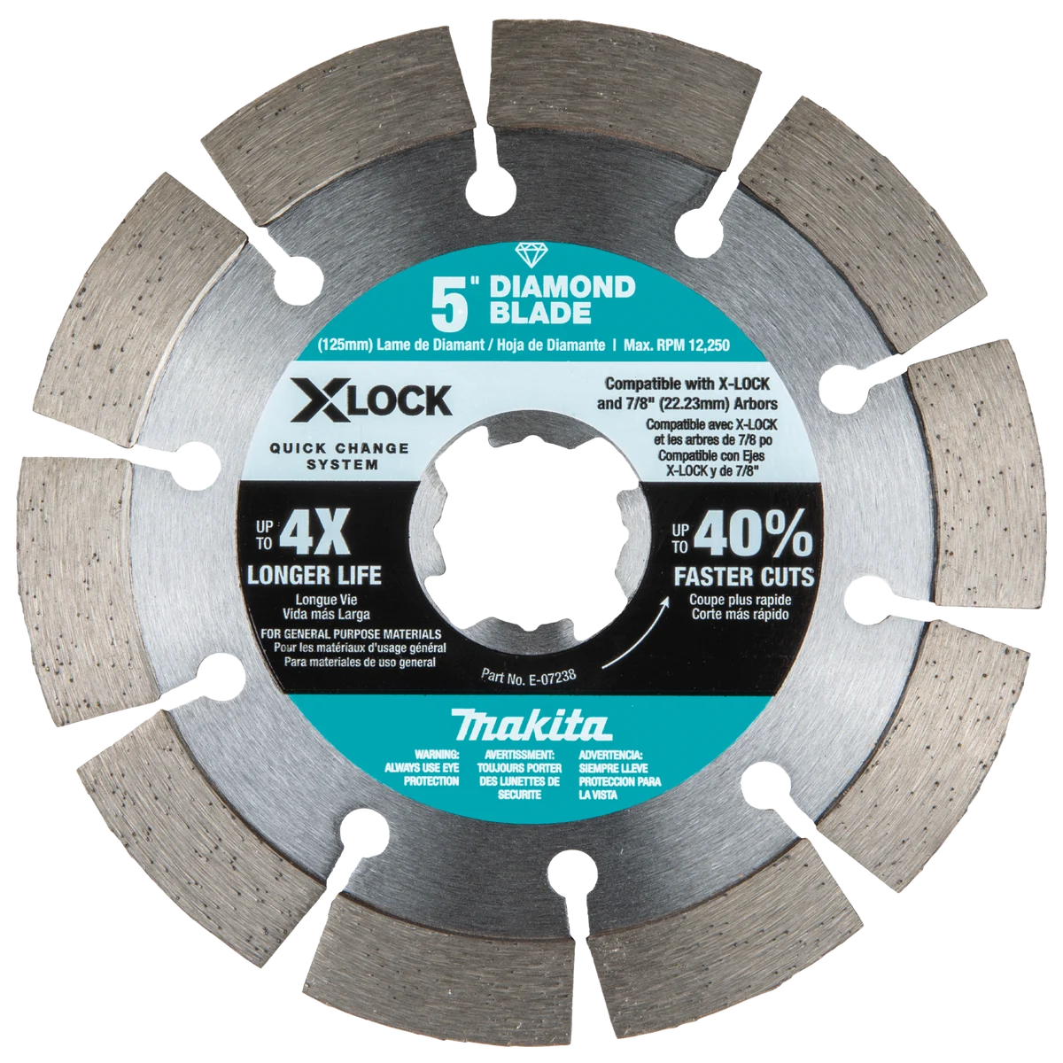 X‑LOCK 5" Segmented Diamond Blade for Masonry Cutting