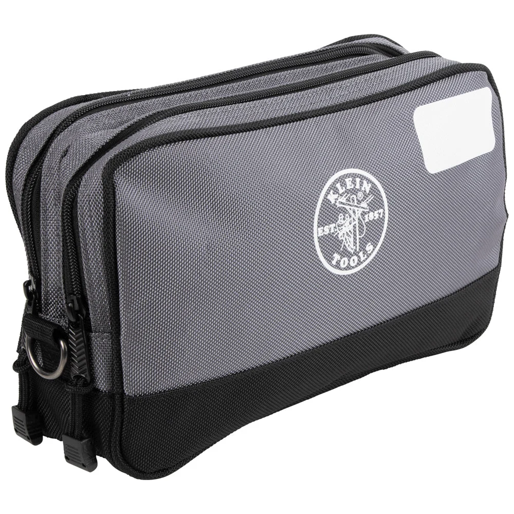 Double Zipper Bag, 12 x 7-Inch, Gray