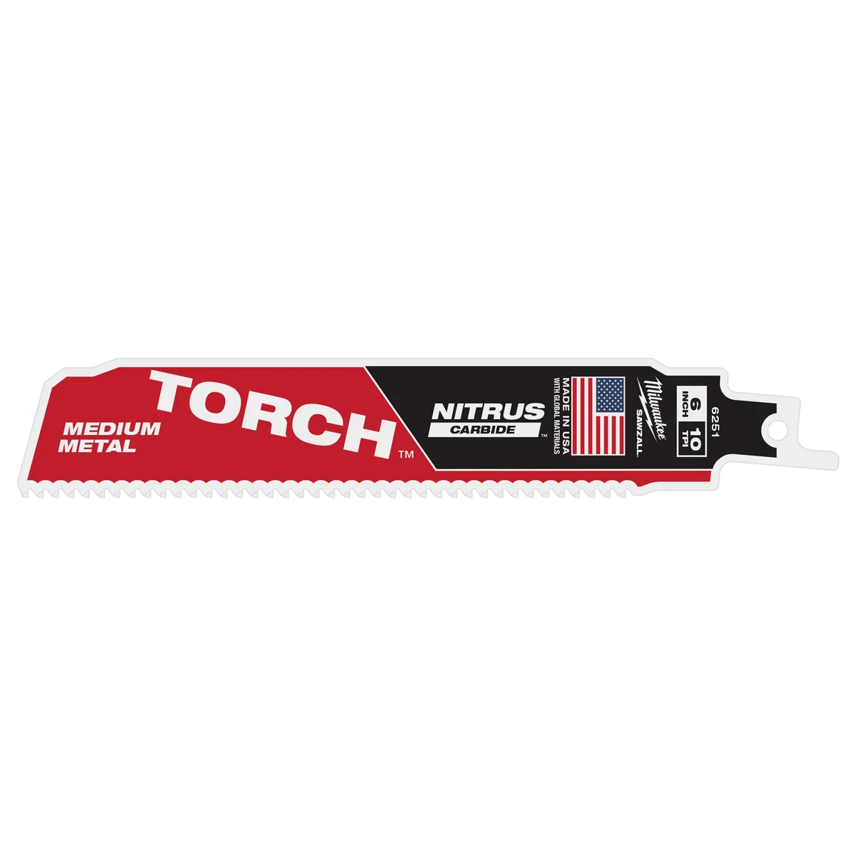 6" 10TPI TORCH™ with NITRUS™ Carbide Teeth for Conduit and Strut 1PK