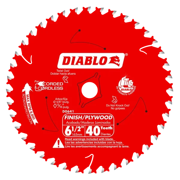6-1/2" x 40-Teeth Finish Trim Saw Blade for Wood