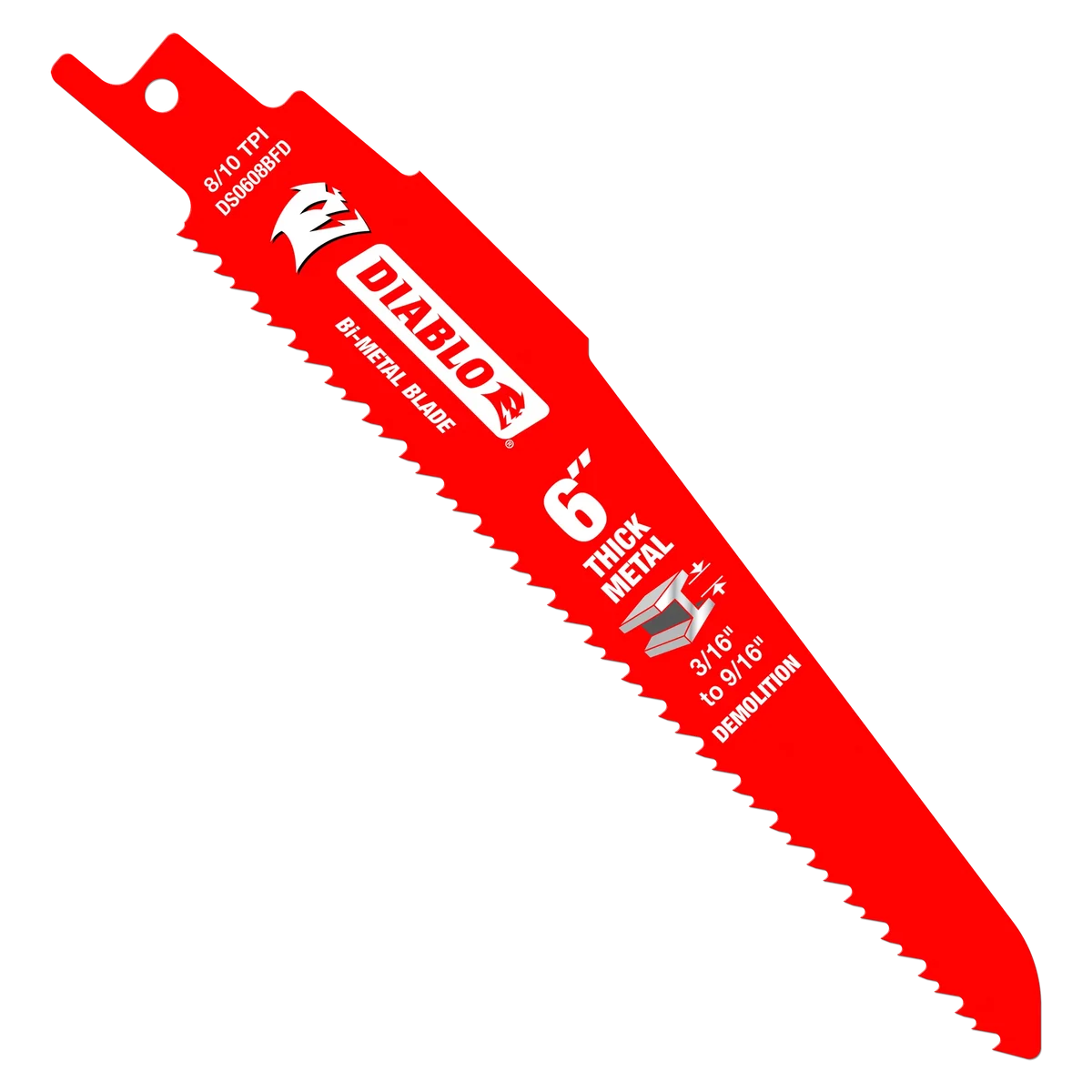 6" 8/10TPI Bi-Metal Reciprocating Saw Blades for Thick Metal (25-Pack)